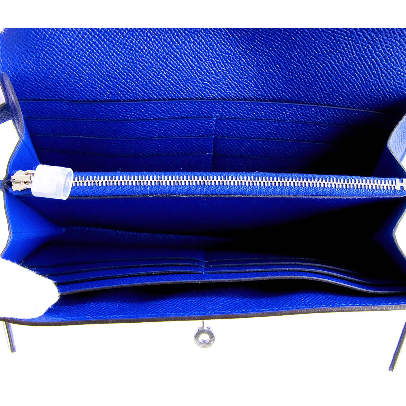 Hermes Blue Electric Epsom Kelly Long Wallet PHW Adore