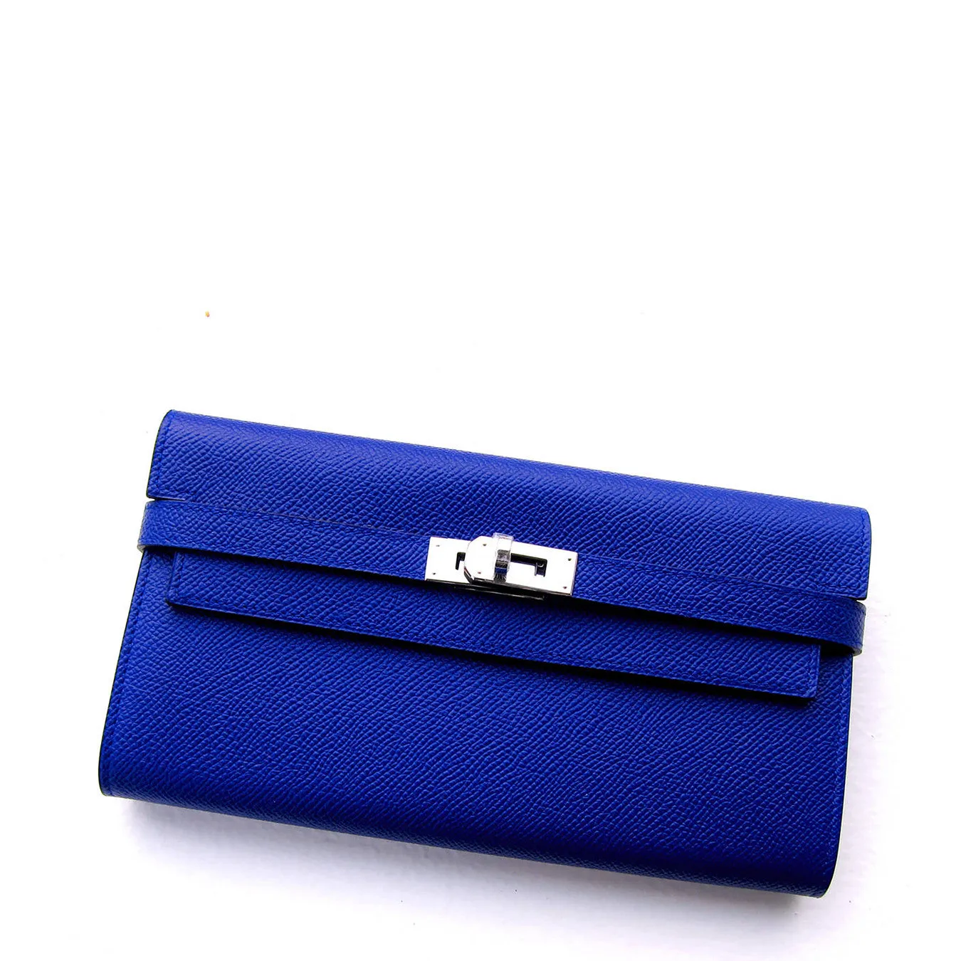 Hermes Blue Electric Epsom Kelly Long Wallet PHW Adore