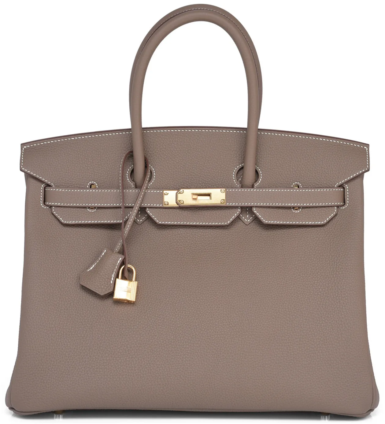 Hermes Etoupe Togo 35cm Birkin Gold Hardware