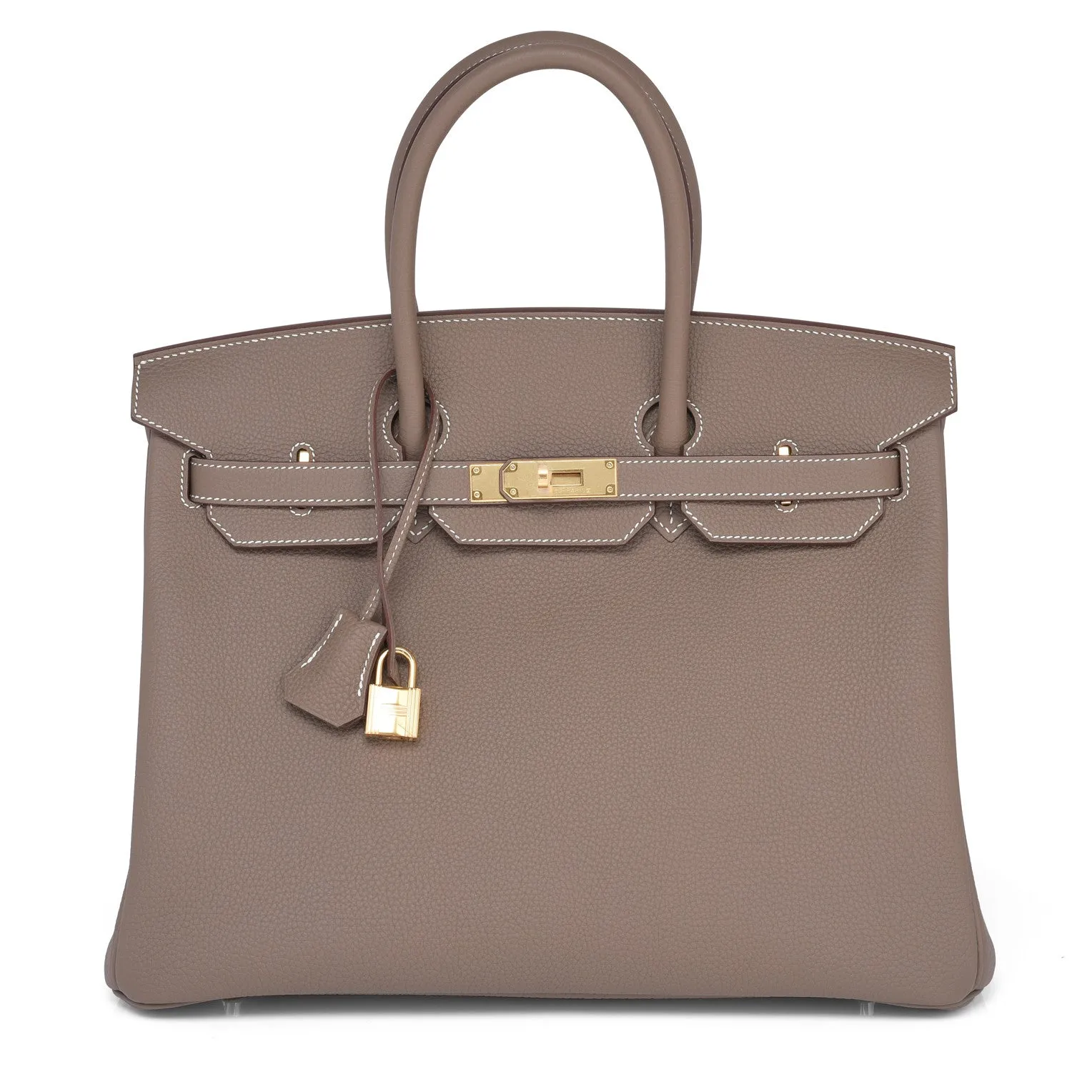 Hermes Etoupe Togo 35cm Birkin Gold Hardware