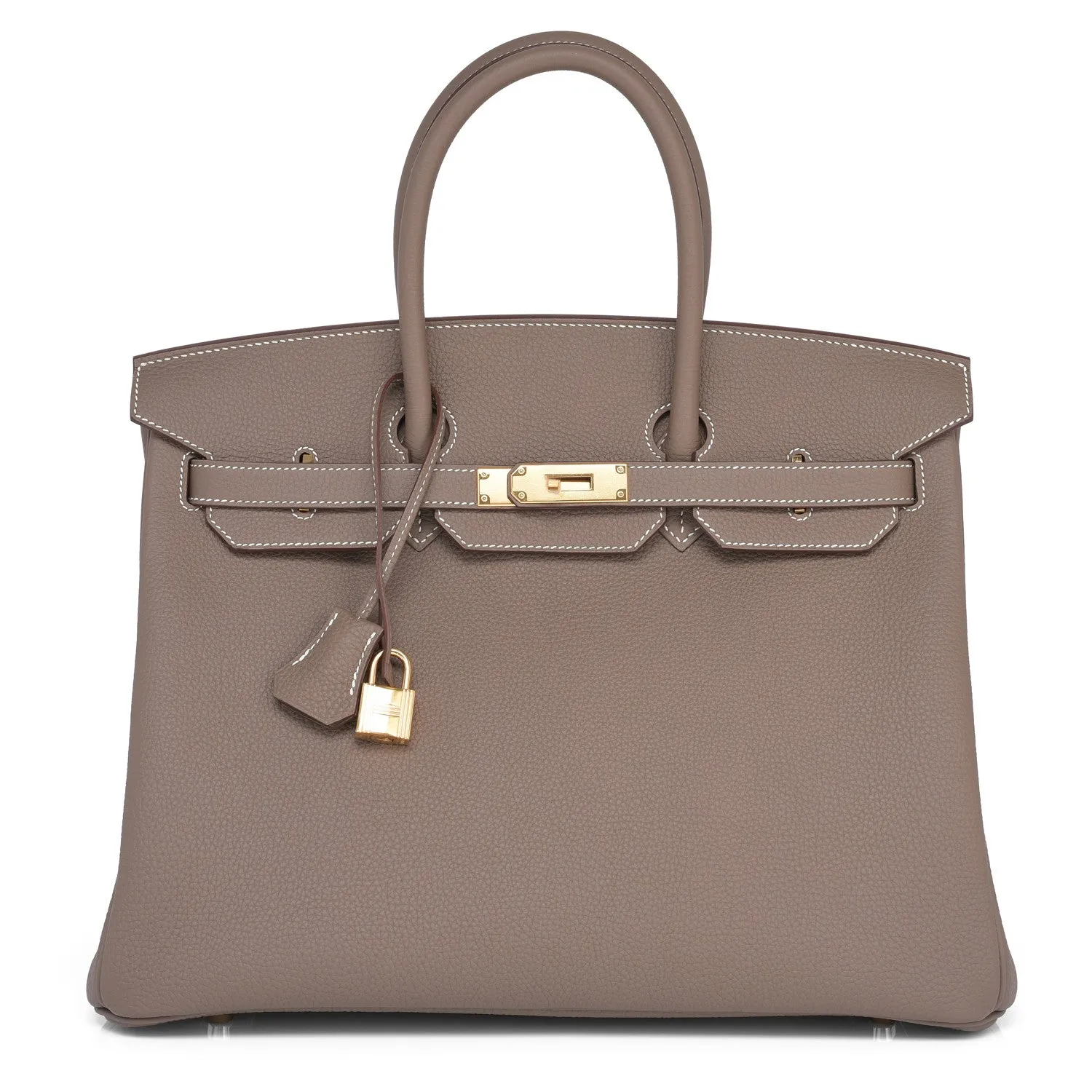 Hermes Etoupe Togo 35cm Birkin Gold Hardware