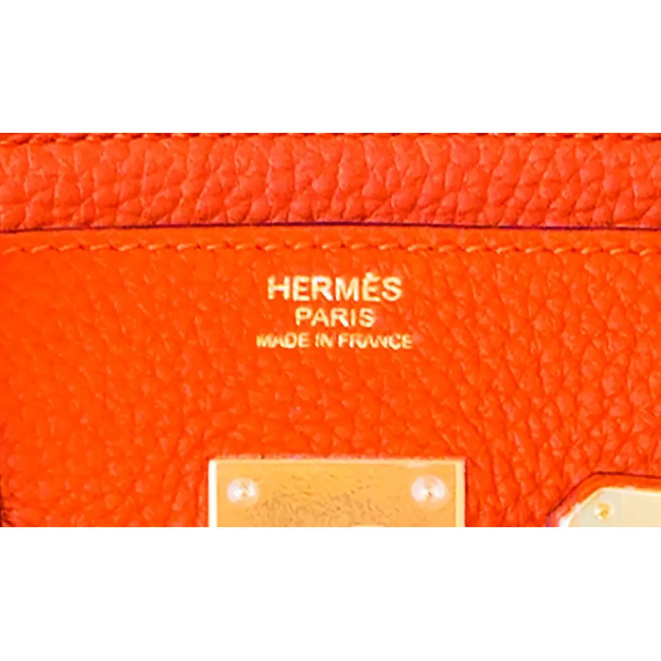 Hermes Orange 30cm Birkin Gold GHW Satchel Tote Bag Gorgeous
