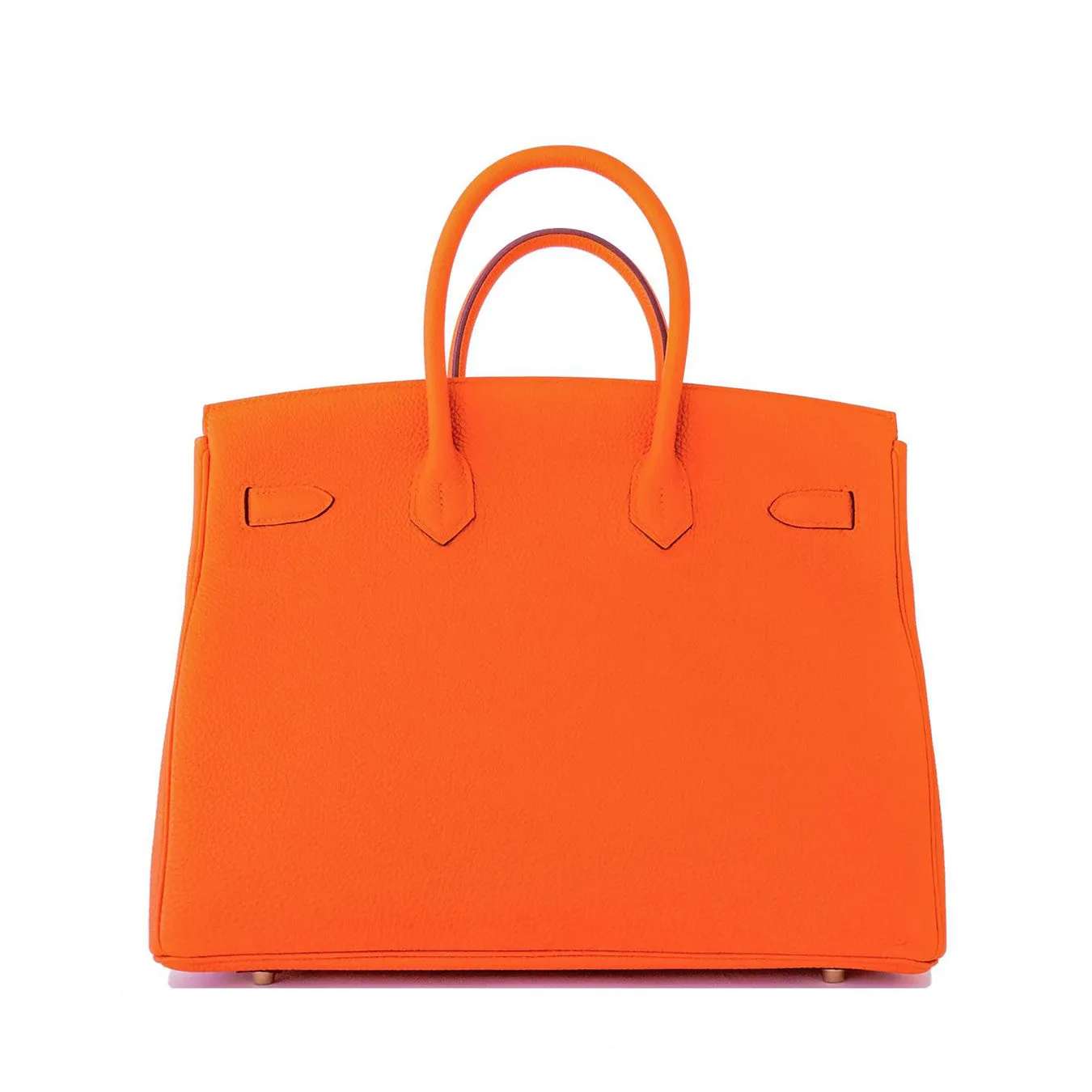 Hermes Orange 30cm Birkin Gold GHW Satchel Tote Bag Gorgeous