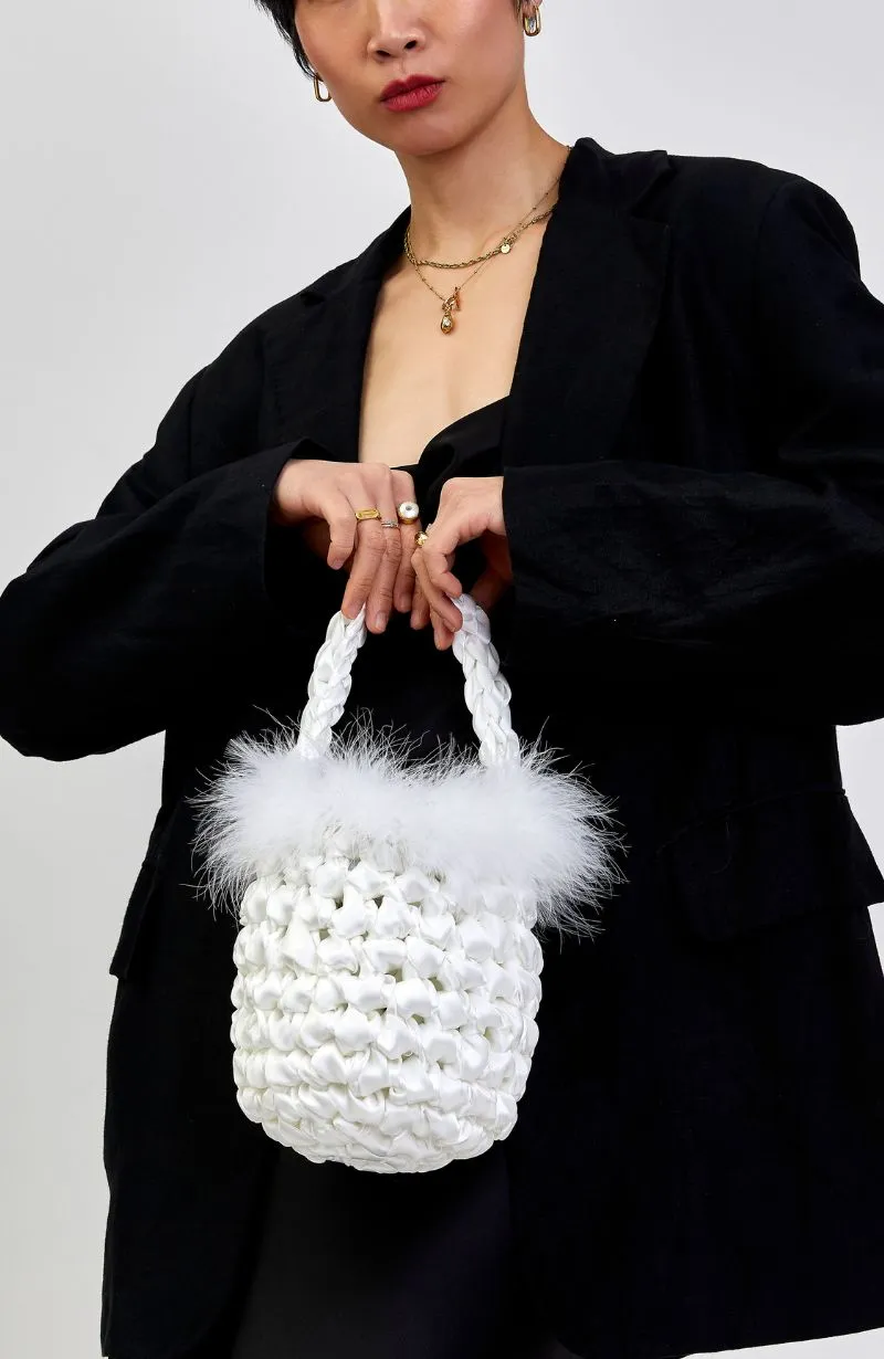 Hive Bag with Feather Trim