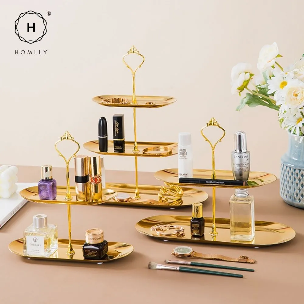 Homlly Keii Gold 2/3 Tier Jewelry keys Tray Holder