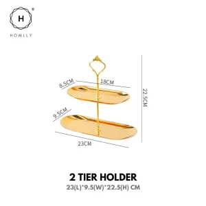 Homlly Keii Gold 2/3 Tier Jewelry keys Tray Holder