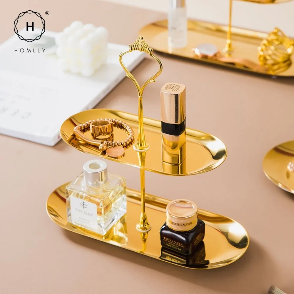 Homlly Keii Gold 2/3 Tier Jewelry keys Tray Holder