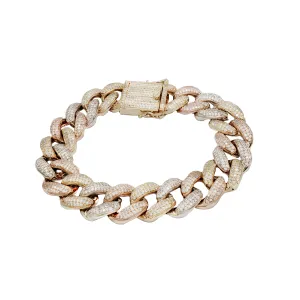 Ice Out  Tricolor Monaco Bracelet (14K)