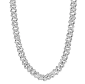 Iced-Out Monaco Edge Chain (Silver)