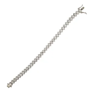 Icy Hexagon-Link Bracelet (Silver)
