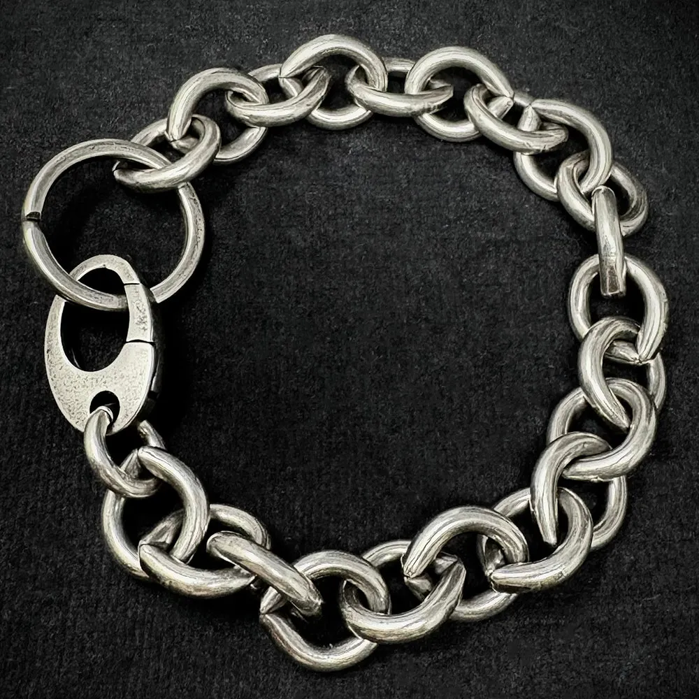 Industrial Sterling Silver Chain Bracelet