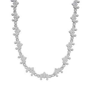 Infinity Cross Necklace Moissanite Chain 925