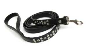 Jaxon Leather Dog Leash with Nickel Eyelet & Stud Cluster