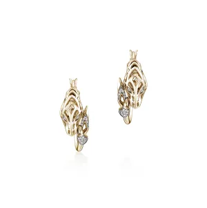 John Hardy Naga Diamond Dragon Hoop Earrings