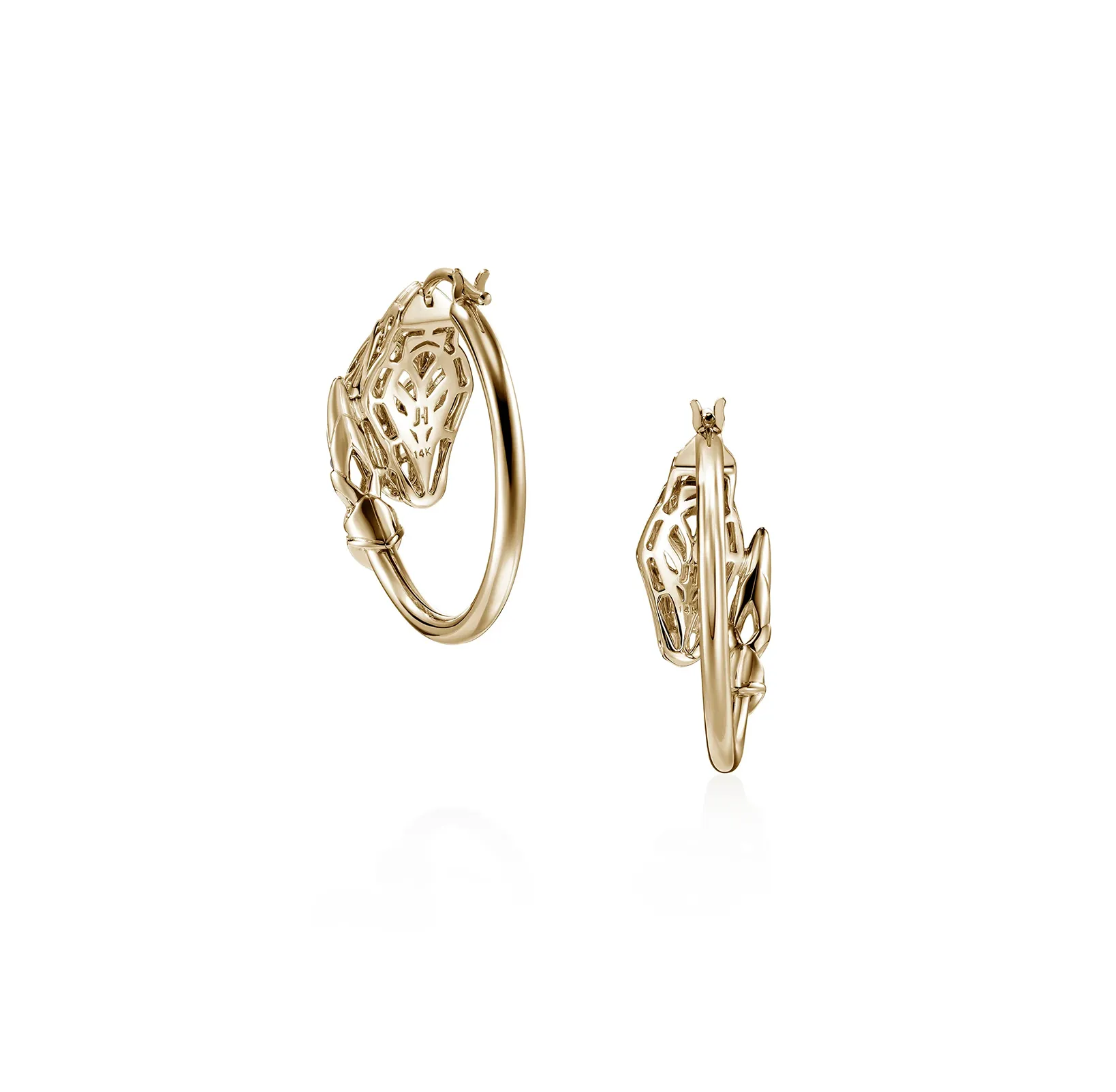 John Hardy Naga Diamond Dragon Hoop Earrings