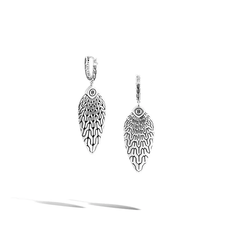 John Hardy Silver Radial Pave Drop Earrings