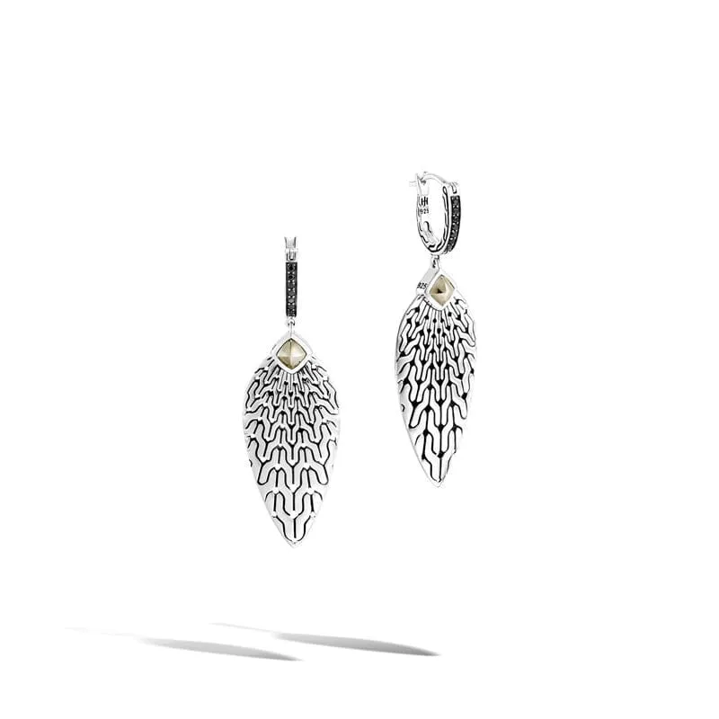 John Hardy Silver Radial Pave Drop Earrings