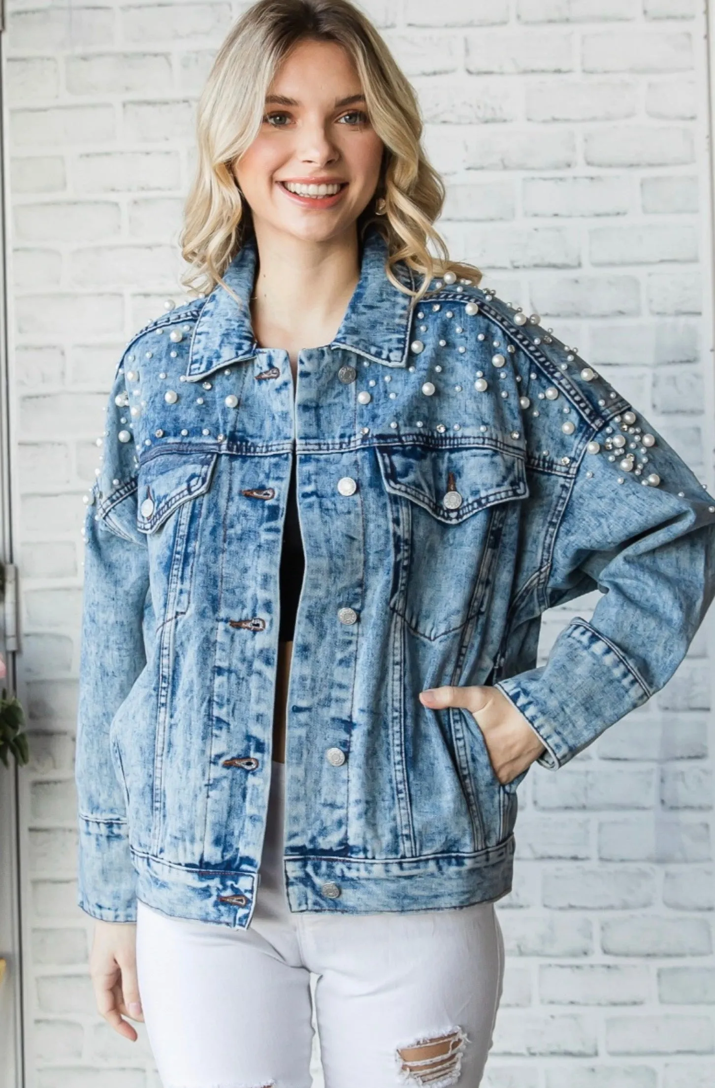 Juliet Pearl Denim Jacket
