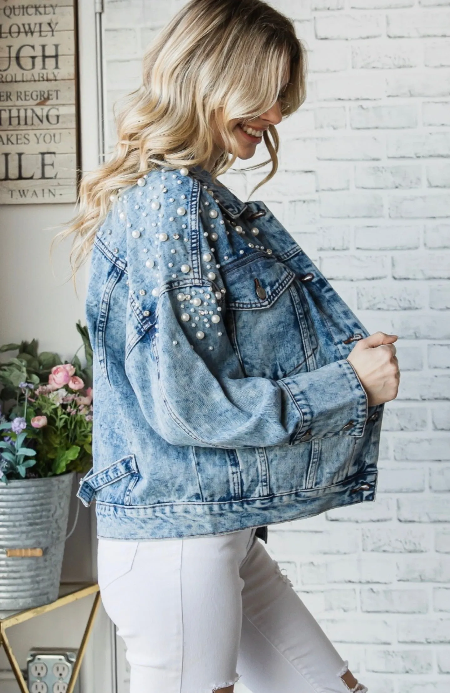 Juliet Pearl Denim Jacket