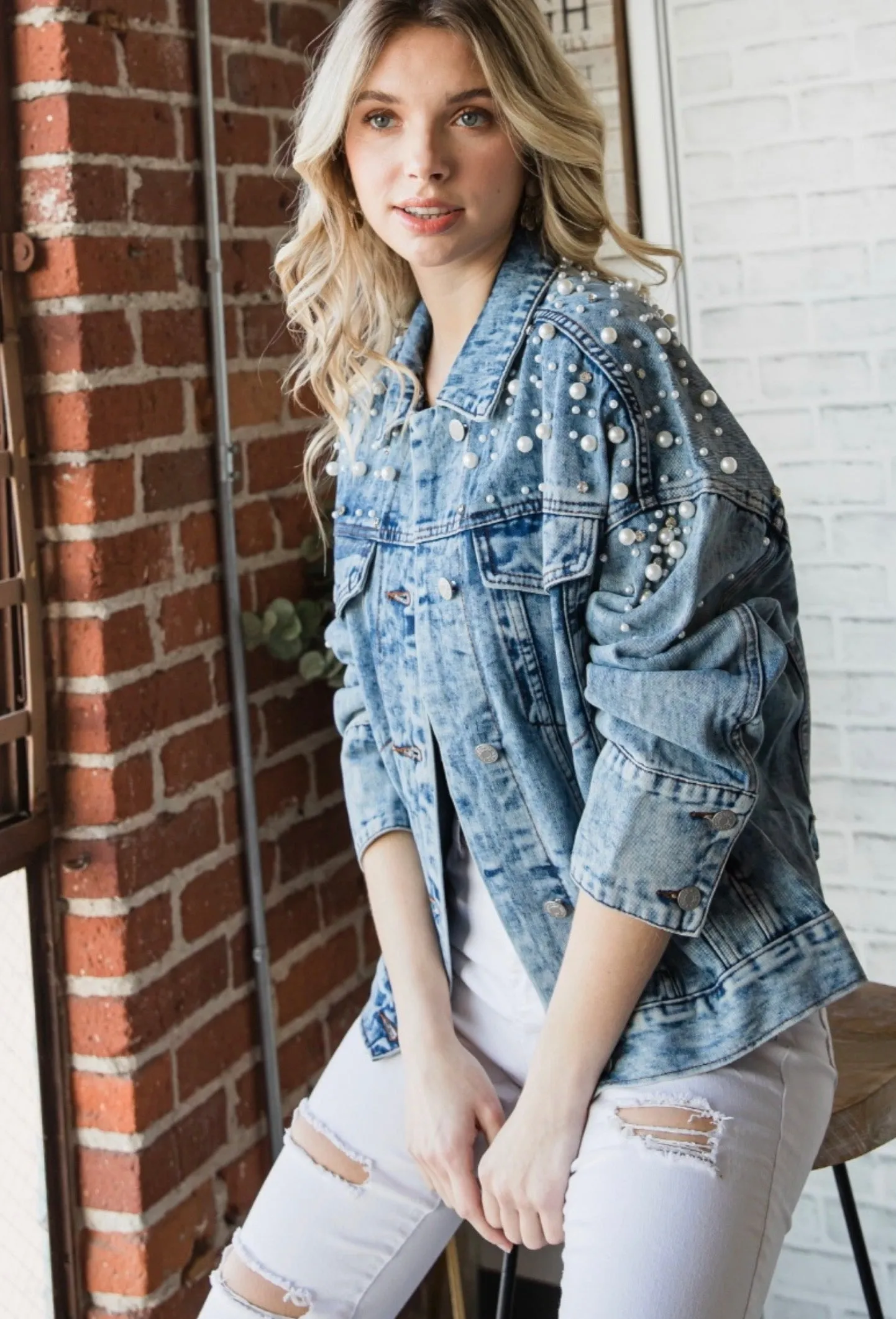 Juliet Pearl Denim Jacket