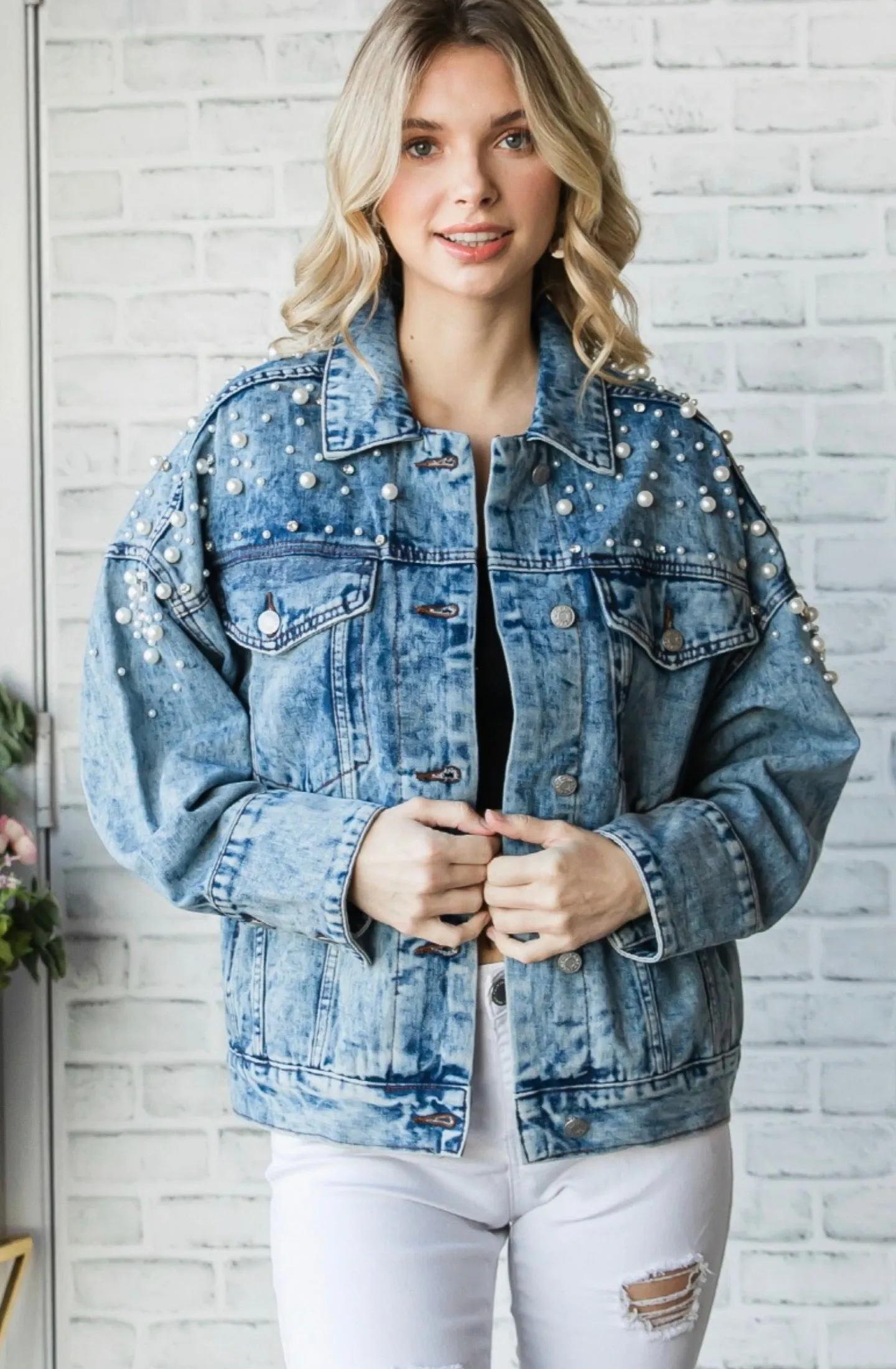 Juliet Pearl Denim Jacket