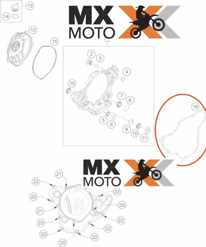 Junta Grande da Embreagem Original KTM 4T 250/350 2017 a 2019  - Husqvarna FE 250/350 2017 a 2019 - 79230125000 / 79230125100