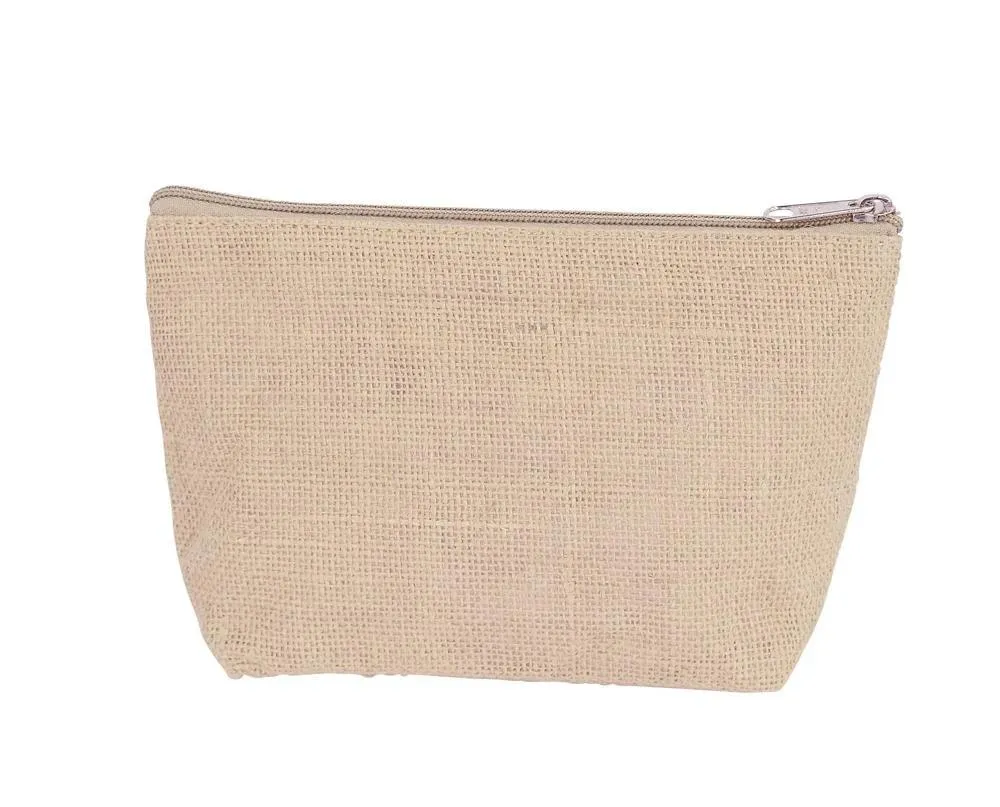 Jute Cosmetic Zipper Bag JT-COS-14x21