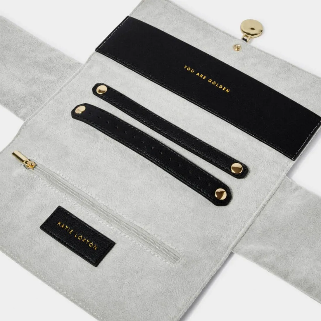 Katie Loxton Black Jewellery Roll - You Are Golden