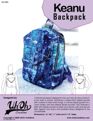 Keanu Backpack Pattern - PDF Download