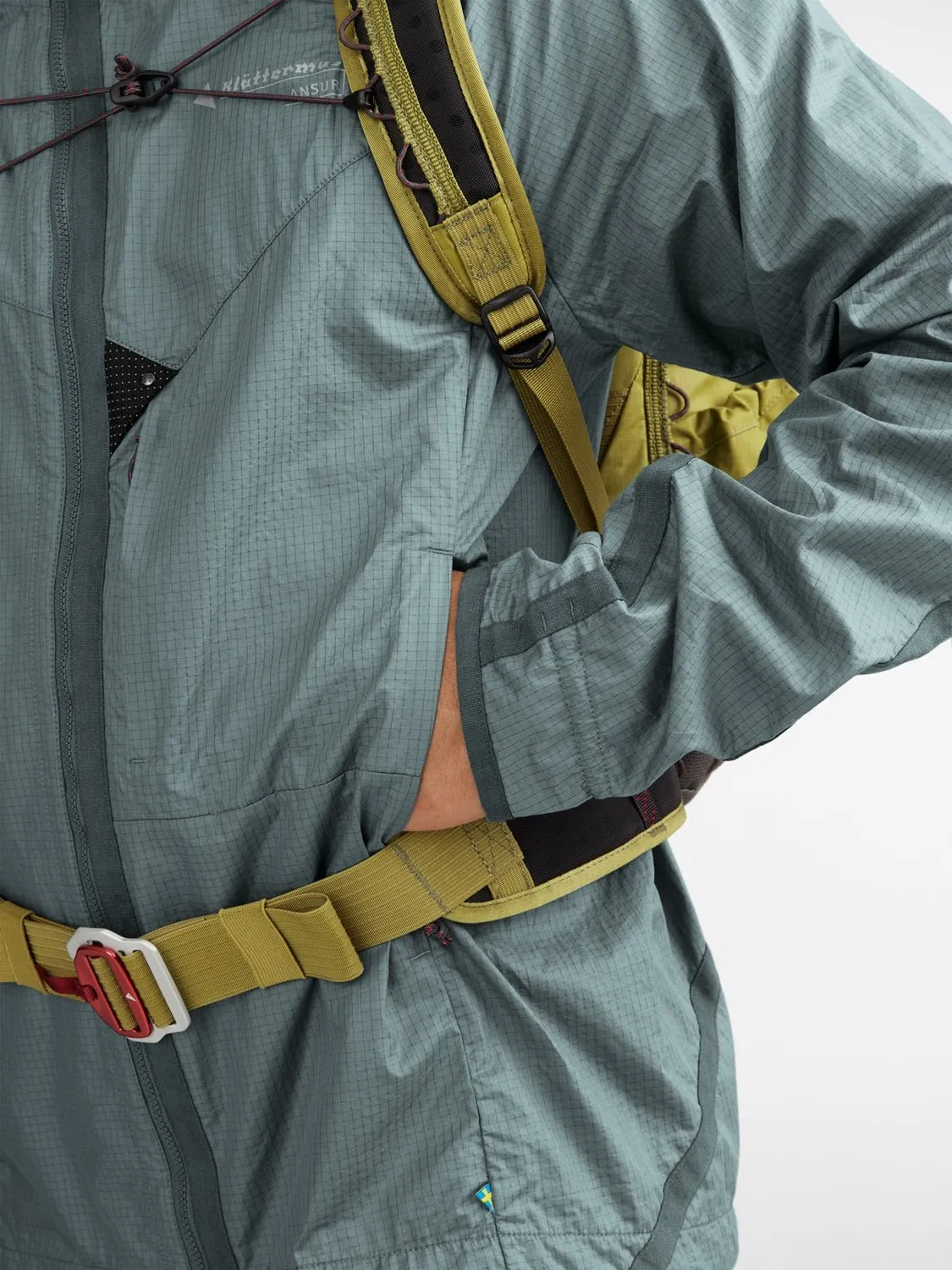 Klättermusen: Men's Ansur Hooded Wind Jacket - Stone Blue