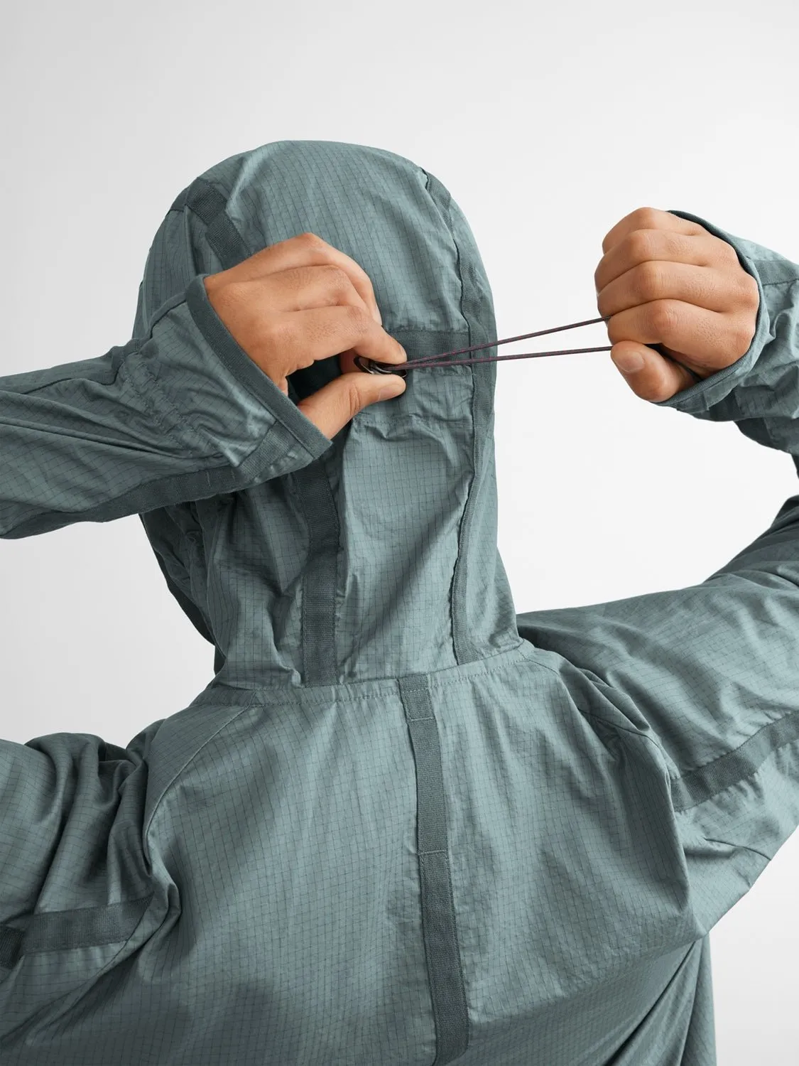 Klättermusen: Men's Ansur Hooded Wind Jacket - Stone Blue