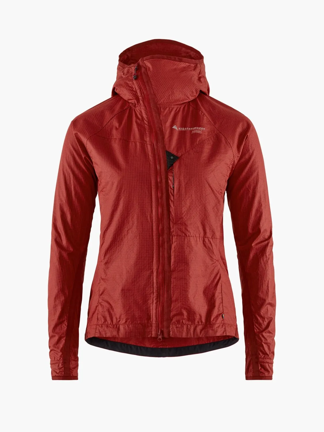 Klättermusen: Women's Ansur Hooded Wind Jacket - Rose Red