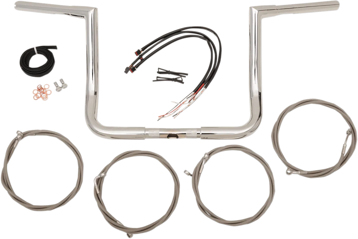 LA Choppers LA-7361KT3-12 12in. Ape Hanger Handlebar Kit - Chrome