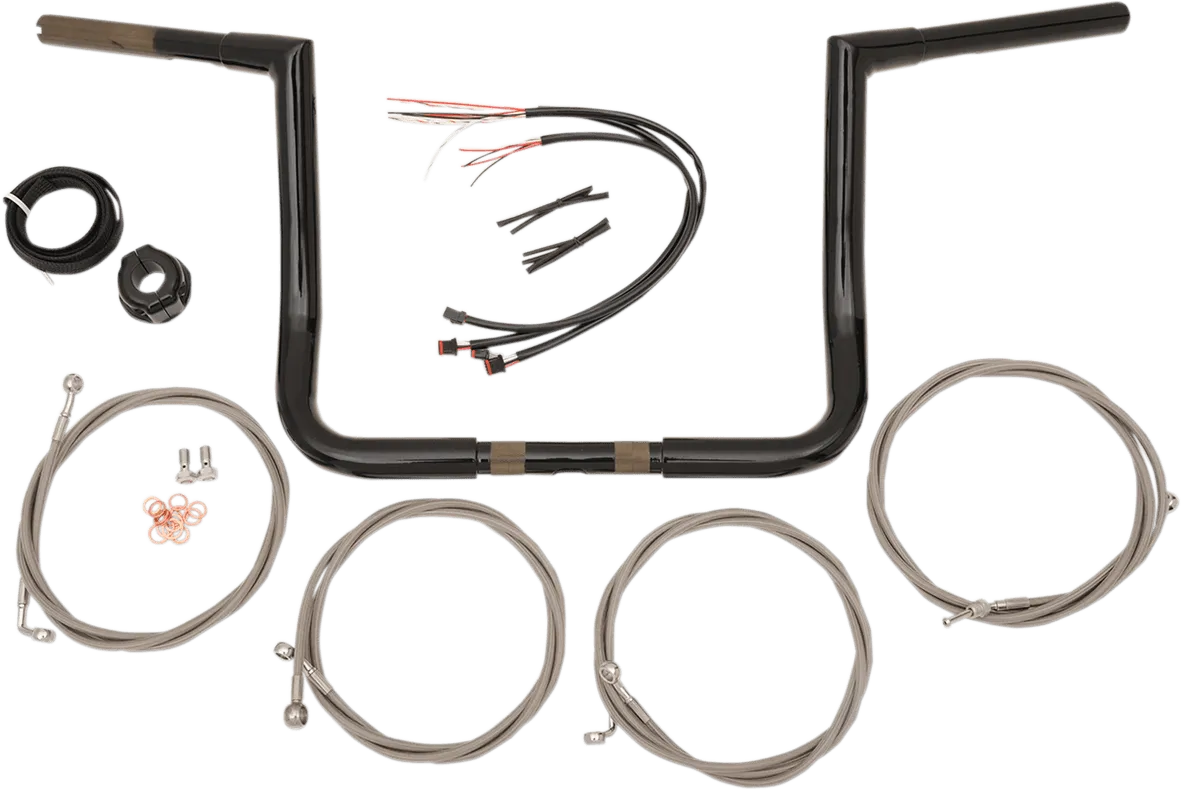 LA Choppers LA-7361KT3-12 12in. Ape Hanger Handlebar Kit - Chrome
