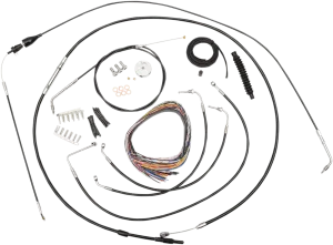 LA Choppers LA-8006KT2A-13B Complete Handlebar Cable and Brake Line Kit - Black Vinyl/Stainless