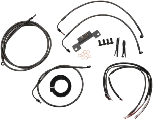 LA Choppers LA-8012KT2B-13M Complete Handlebar Cable/Brake & Clutch Line/Wire Kit - Midnight Black