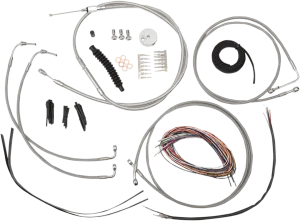 LA Choppers LA-8050KT2-16 Complete Handlebar Cable/Brake & Clutch Line/Wire Kit - Stainless Braided
