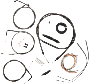 LA Choppers LA-8110KT2A-19M Complete Handlebar Cable and Brake Line Kit - Midnight
