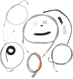 LA Choppers LA-8220KT2-16 Complete Handlebar Cable/Brake & Clutch Line/Wire Kit - Stainless Braided