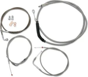 LA Choppers LA-8230KT-16 Standard Handlebar Cable/Brake & Clutch Line/Wire Kit - Stainless Braided