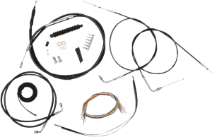 LA Choppers LA-8320KT2A-16B Complete Handlebar Cable and Brake Line Kit - Black Vinyl/Stainless