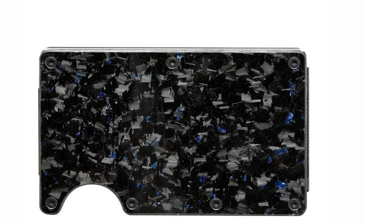 La Enviro Forged Carbon Fiber Minamalist Carbon Wallet Gloss Blue