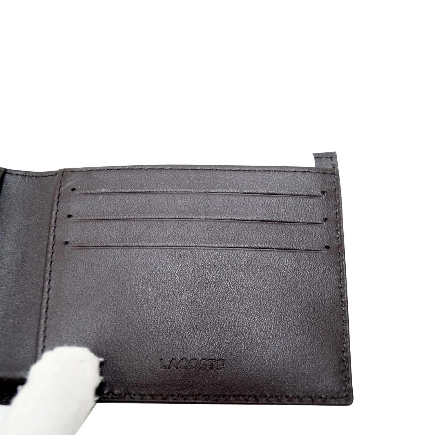Lacoste Men's Fitzgerald Leather Wallet Key Chain Set