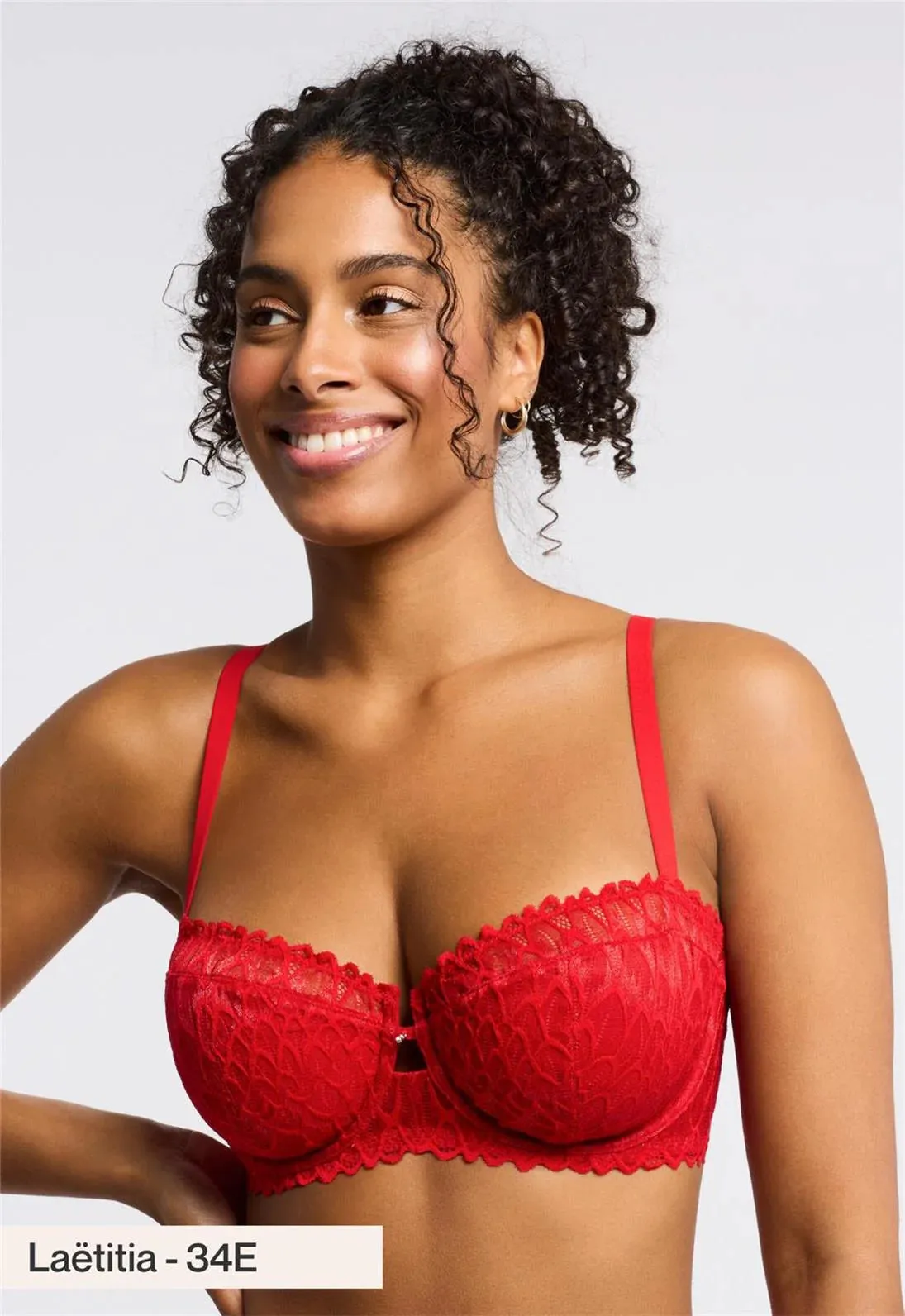 Lacy Keyhole Balconette Bra In Sweet Red - Montelle