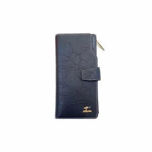 Ladies Wallet Zip and Clip Kangaroo Badge Black
