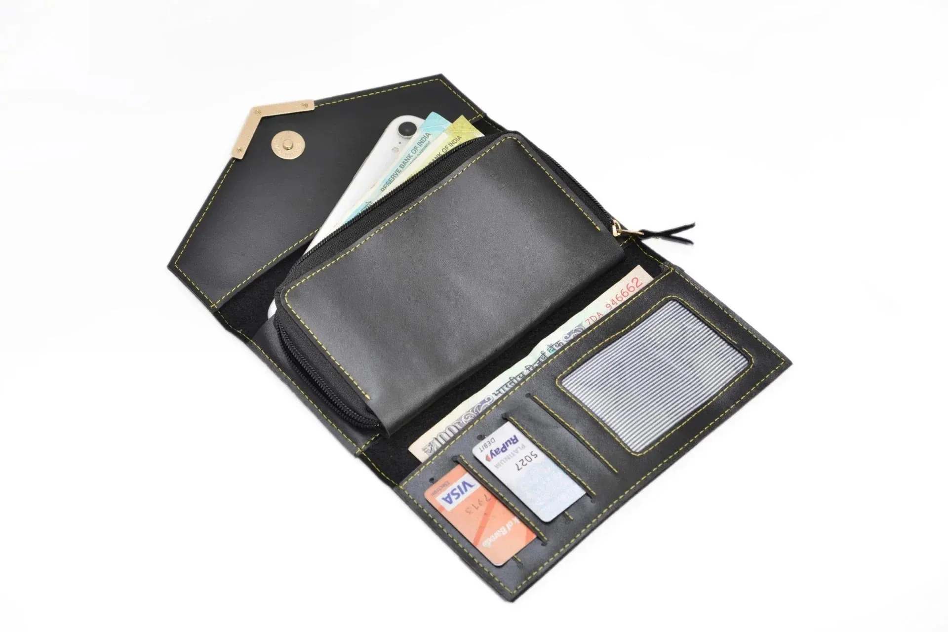 Lady Wallet & Men's Wallet & Personalised Couple Rainbow Classic WaterBottle - Black
