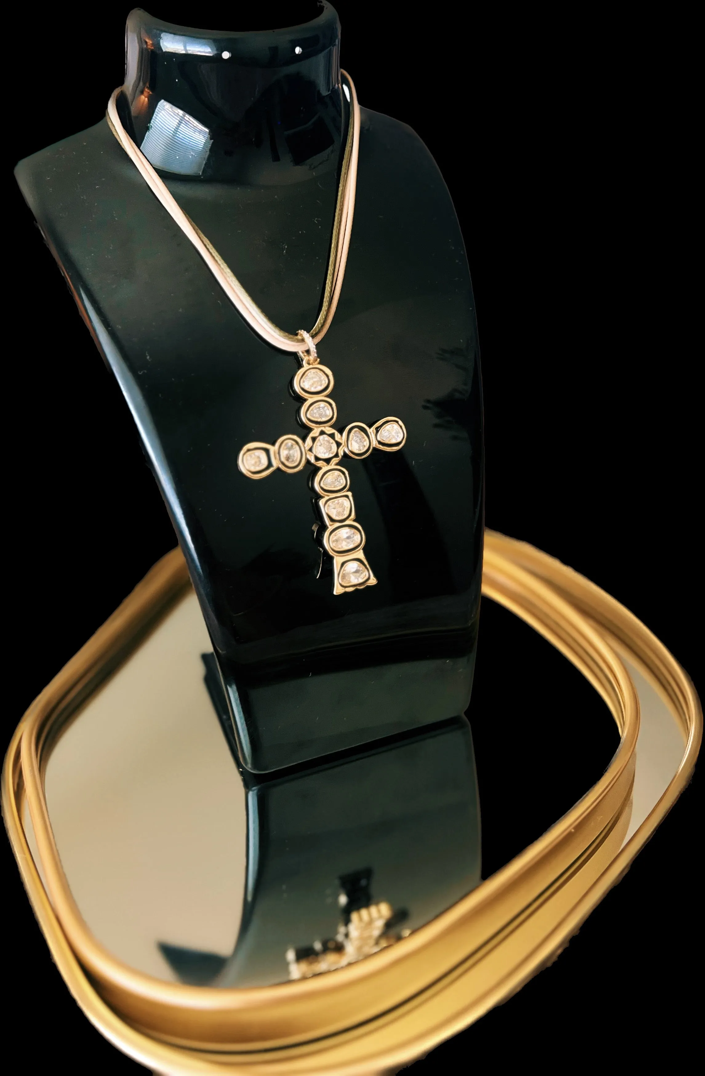Large CZ Cross Necklace