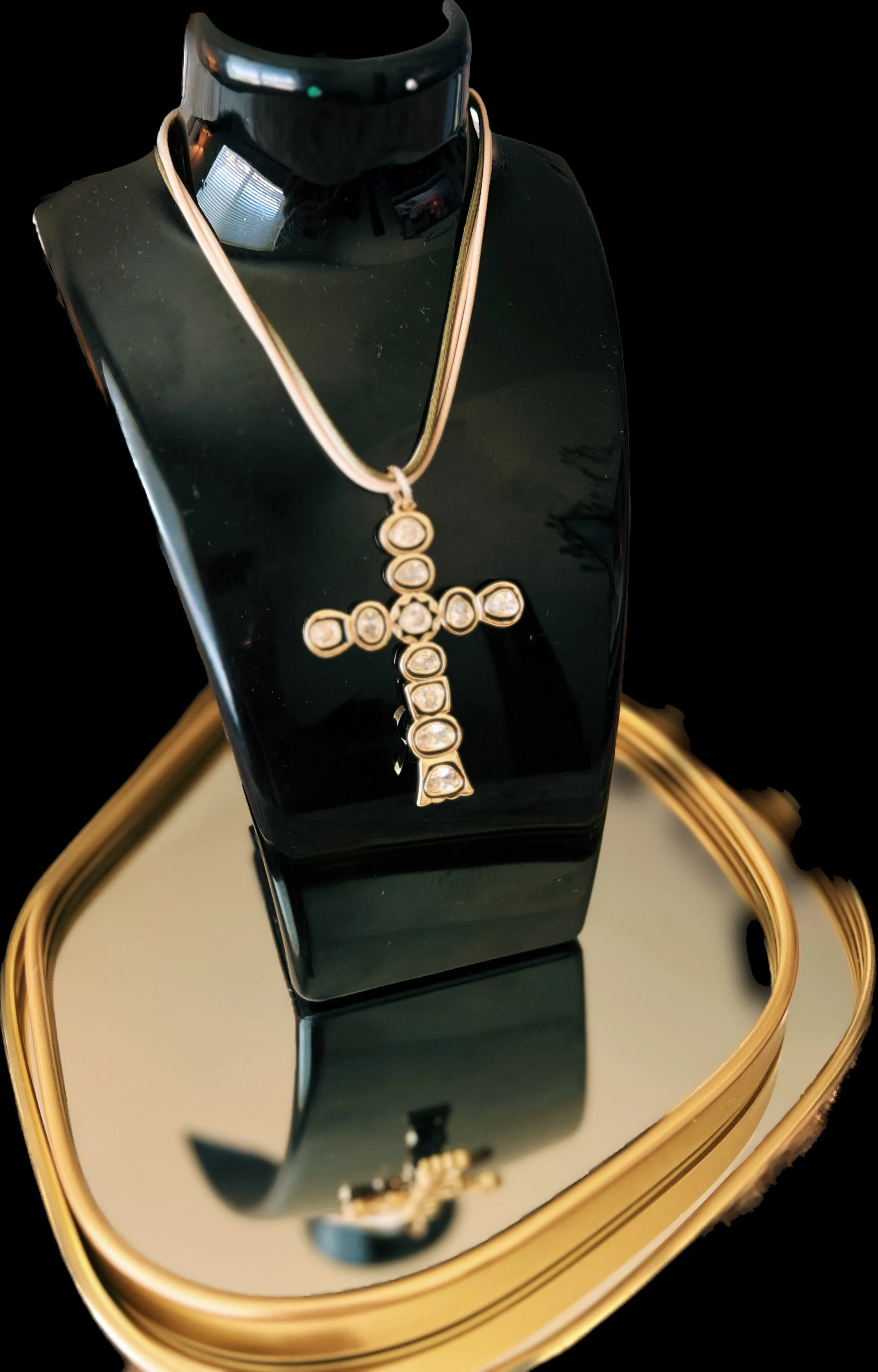 Large CZ Cross Necklace