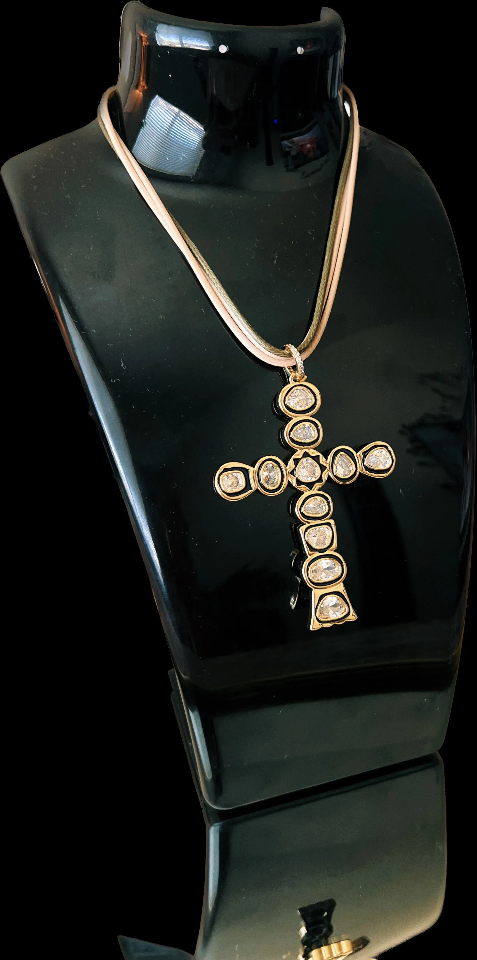 Large CZ Cross Necklace