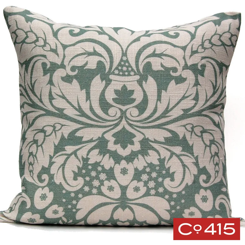 Large Damask Pillow - Oyster Bay